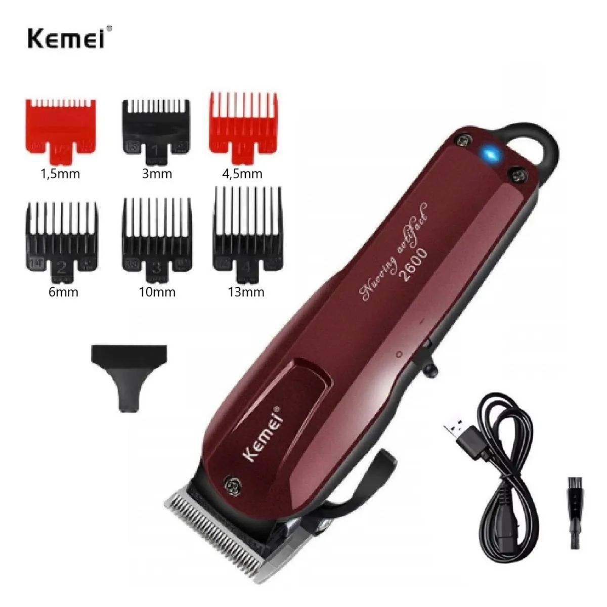 KEMEI - Combo Kemei Cortadora Km-2600 Y Trimmer Km-2299 + Shaver 2024