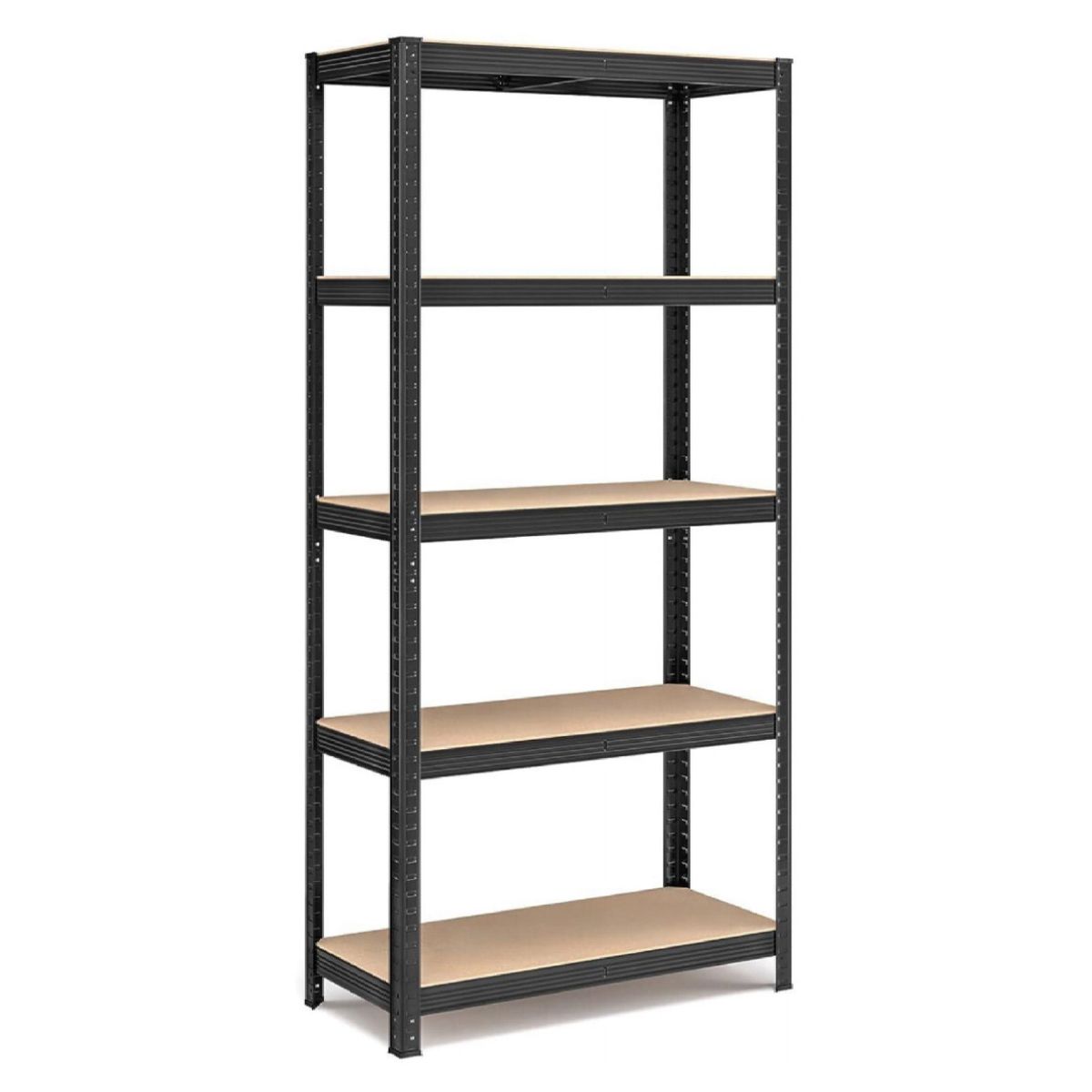 Estante Rack Metálico Negro 70x30x150cm, 5 Repisas, 175kg, marca DOER - Foto Principal