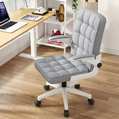 VIDITA - Silla Ejecutiva de Oficina Ergonómica con Apoyabrazos Ajustables de Tela Gris