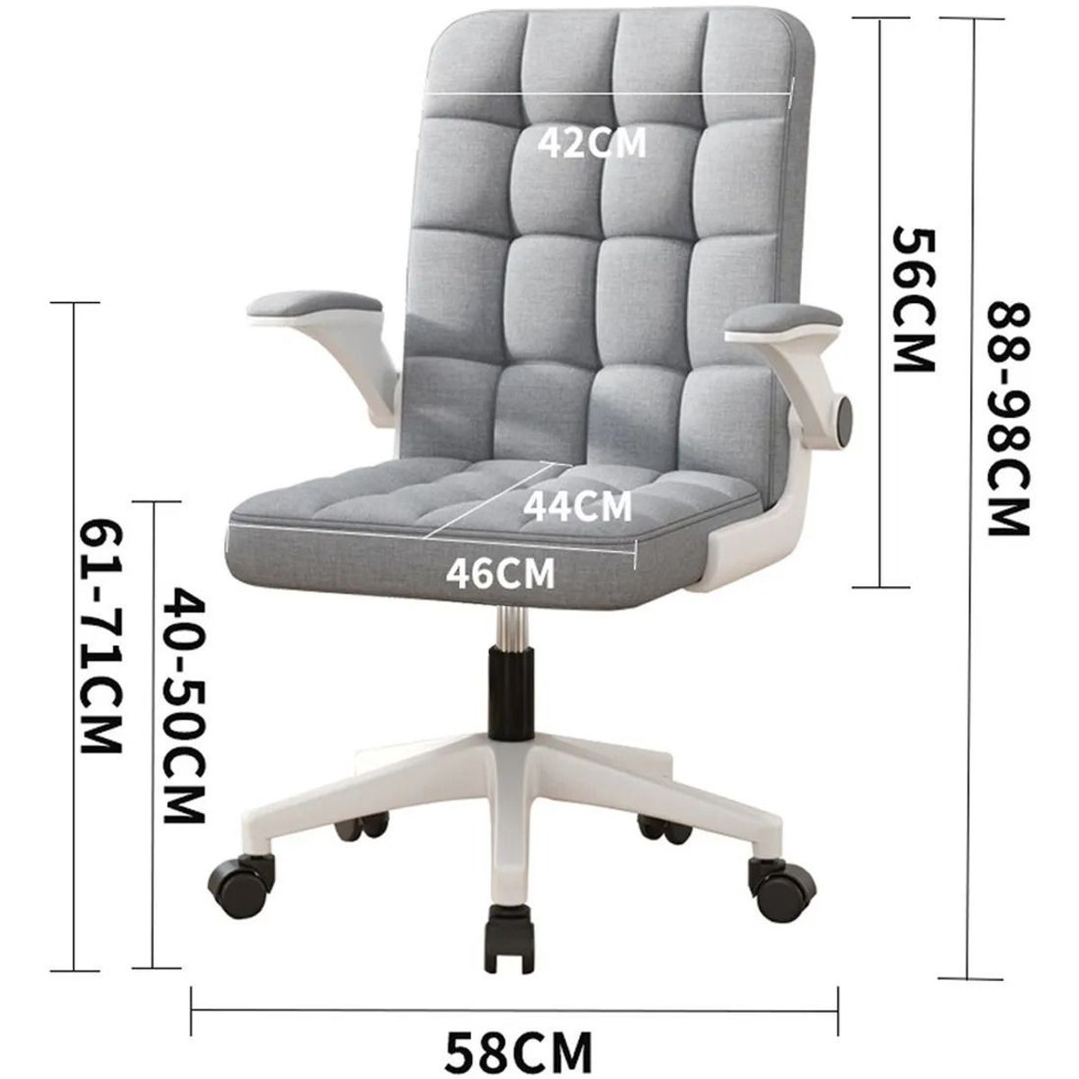 VIDITA - Silla Ejecutiva de Oficina Vidita Ergonómica con Apoyabrazos Ajustables de Tela Gris