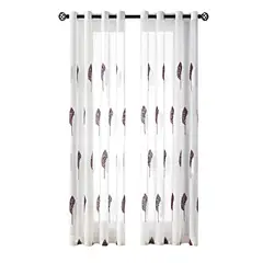 GENERICO - JUEGO DE 2 VISILLOS BORDADOS ELEGANCIA FLORAL Y CLARIDAD NATURAL PARA EL HOGAR 02