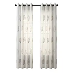 GENERICO - JUEGO DE 2 VISILLOS BORDADOS ELEGANCIA FLORAL Y CLARIDAD NATURAL PARA EL HOGAR 09