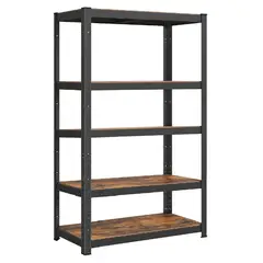 DOER - Estante Rack Metálico Negro 180x90x40cm, 5 Repisas, 200kg