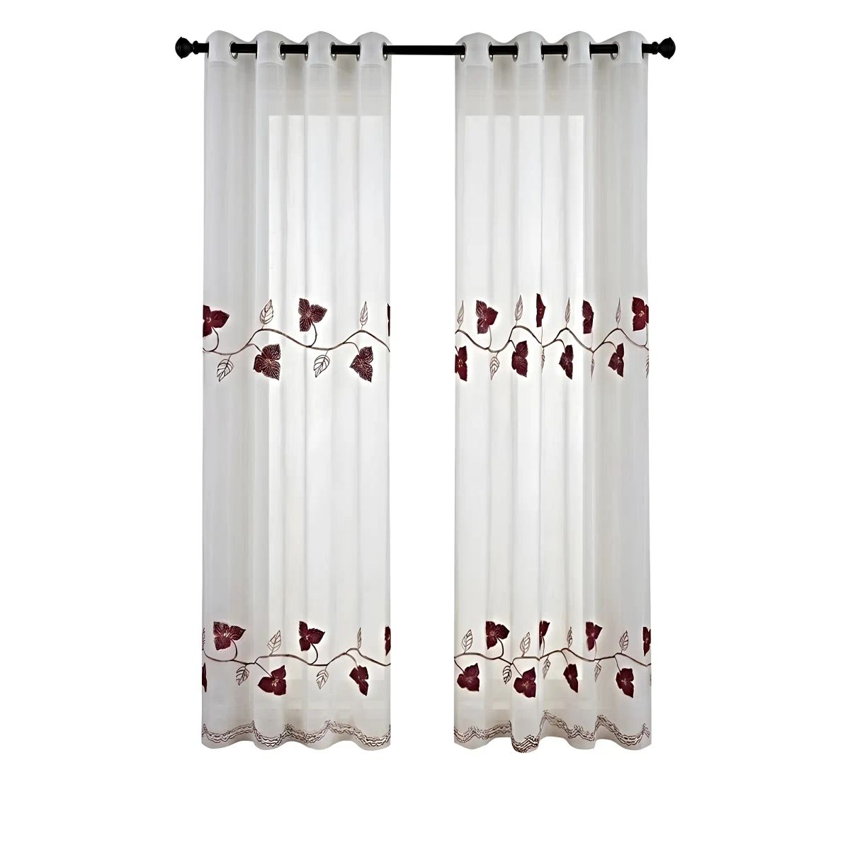 GENERICO - PACK DE 2 CORTINAS TIPO VISILLO CON BORDADO DE ALTA DEFINICIÓN 04