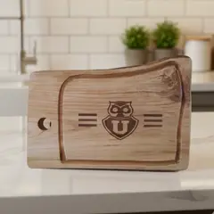 HARMONIK - Tabla Parrilla Para Cortar Y Picar 30x25 Cm Raulí Estilo Rústico U. de Chile
