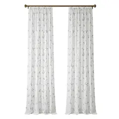GENERICO - SET DE 2 VISILLOS BORDADOS ELEGANCIA FLORAL Y CLARIDAD NATURAL PARA EL HOGAR 03