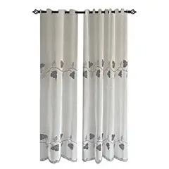 GENERICO - SET DE 2 VISILLOS BORDADOS ELEGANCIA FLORAL Y CLARIDAD NATURAL PARA EL HOGAR 05