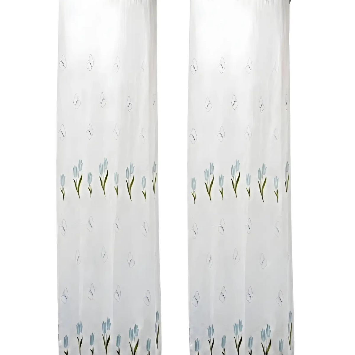 GENERICO - SET DE 2 VISILLOS BORDADOS  ELEGANCIA FLORAL Y CLARIDAD NATURAL PARA EL HOGAR 10