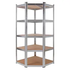 DOER - Estante Esquinero Galvanizado 75x40x180cm, 5 Repisas, 200kg