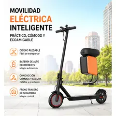 MOVI - Scooter Eléctrico Plegable 30KM con Asiento Desmontable y Bolso