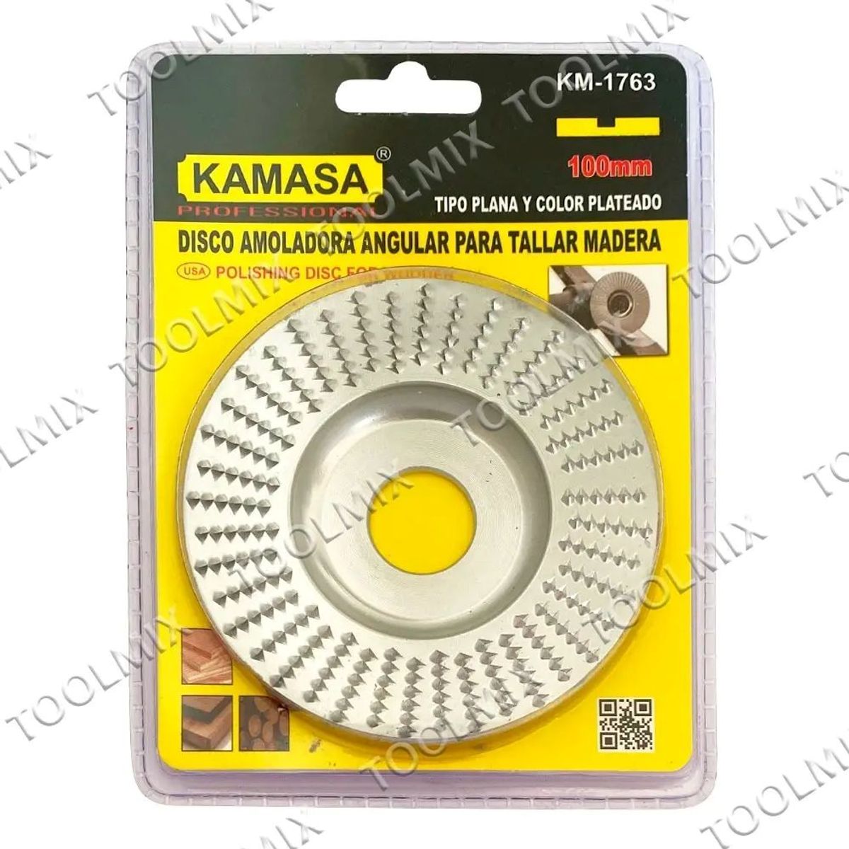 KAMASA - Disco Escofina Para Desbaste  Tallado De Madera 85-100mm PLANO