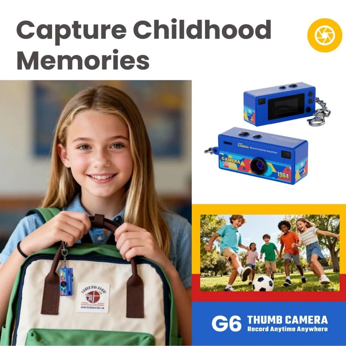 GENERICO - Mini Cámara Digital Niños Llavero Recargable Y Tarjeta 32g BELUG