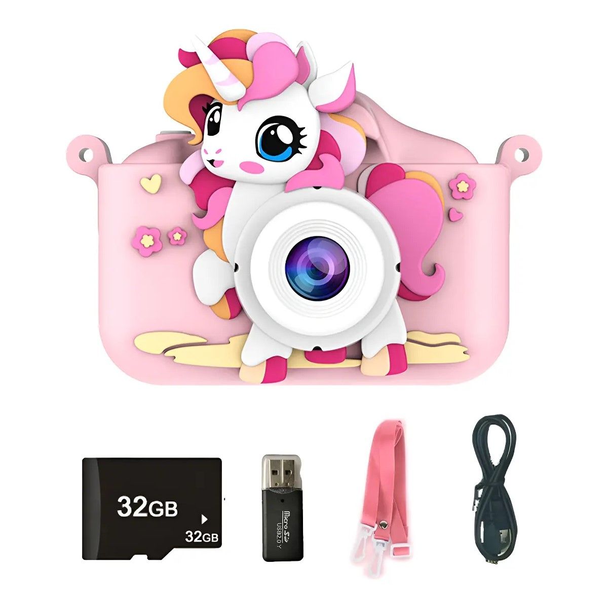 GENERICO - Mini Cámara Fotográfica Digital Niño 1080p Con Funda Y 32 Gb BELUG