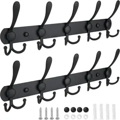 KUANGYE - Ganchos Para Percheros Multifunción Montado En Pared 2 Pcs