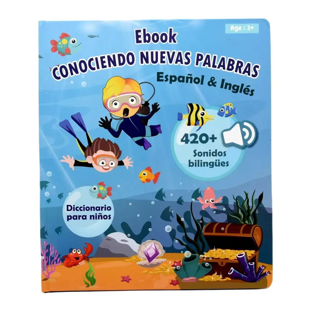 GENERICO - Libro Interactivo Español Inglés Para Niños +420 Sonidos