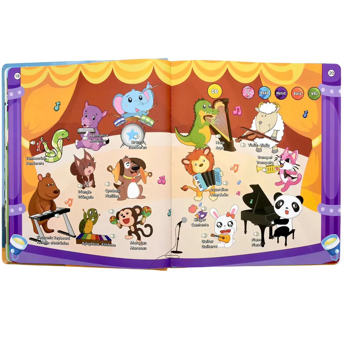 GENERICO - Libro Interactivo Español Inglés Para Niños +420 Sonidos