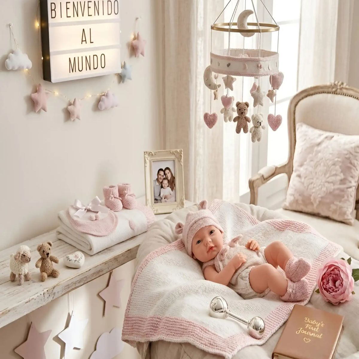 GENERICO - Muñeco Recién Nacido Reborn con Accesorios