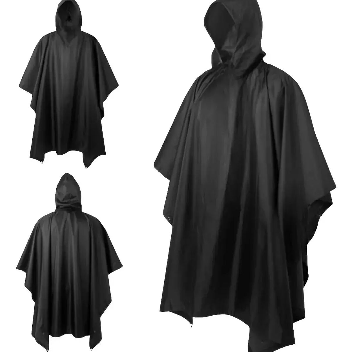 NO LOGO - Impermeable Grueso Poncho Capa Con Capucha Adultos