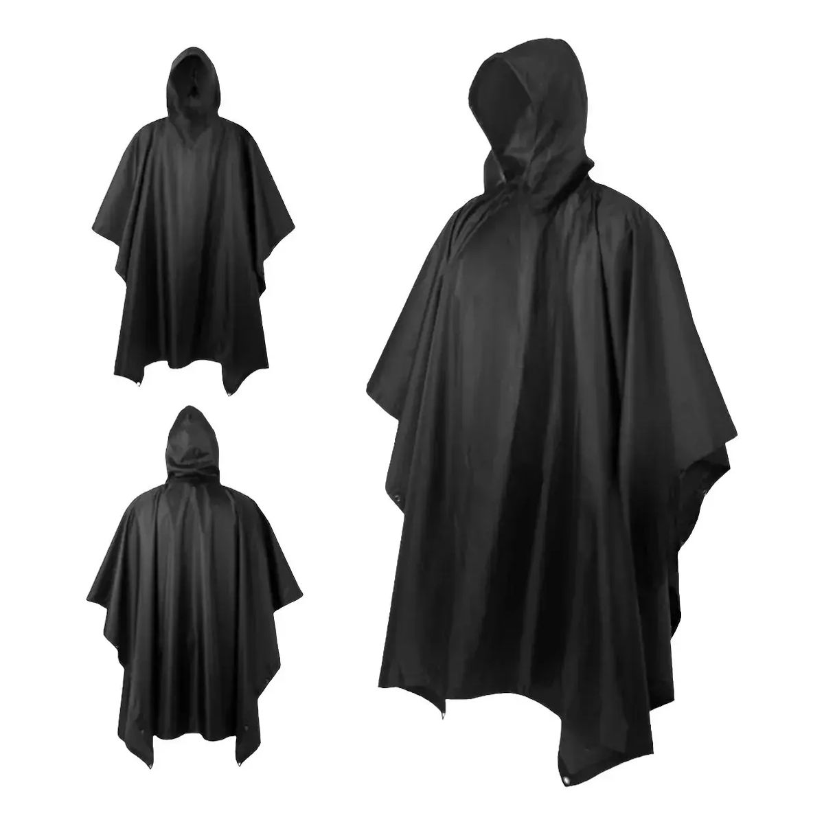 NO LOGO - Impermeable Grueso Poncho Capa Con Capucha Adultos