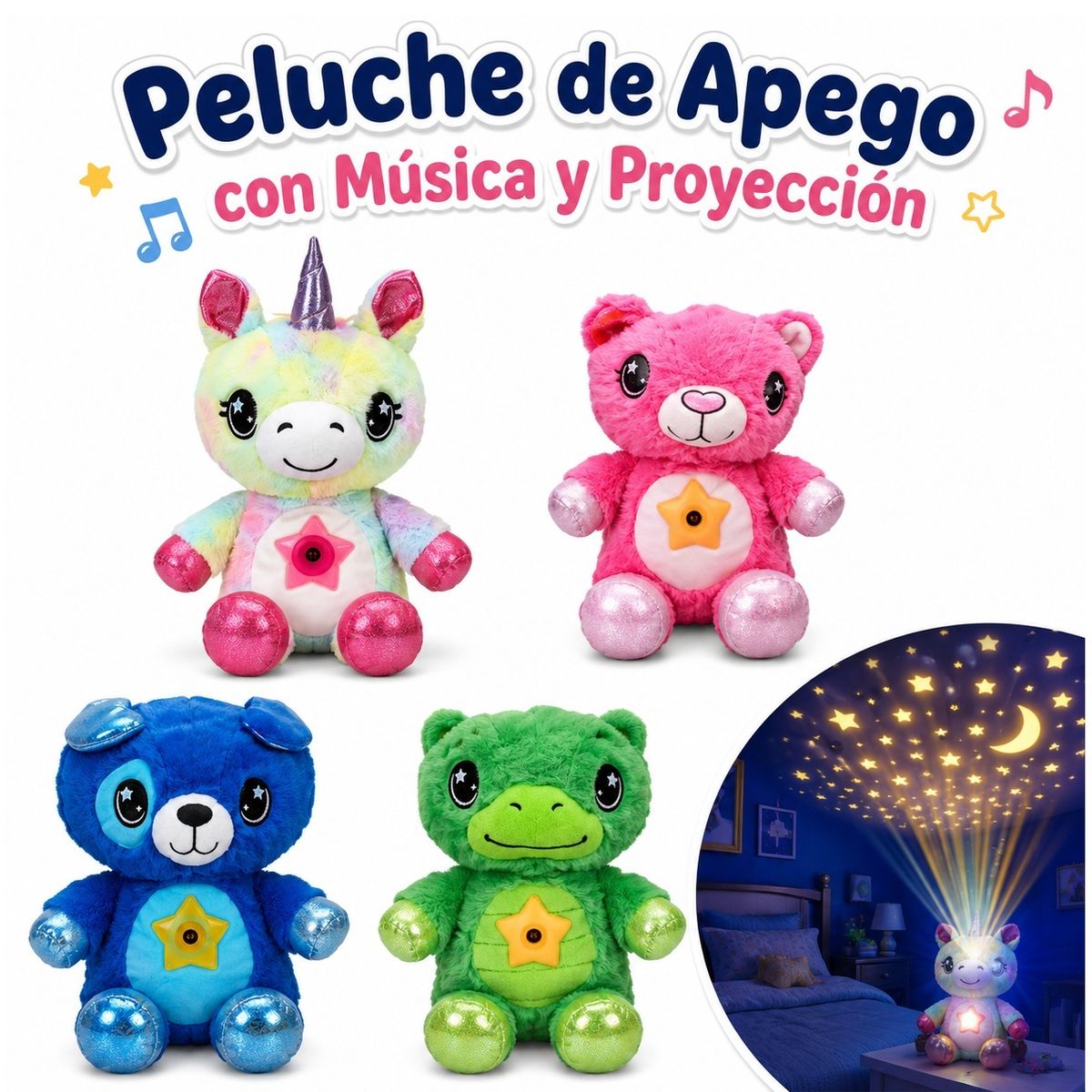 GENERICO - Peluche de Apego con Música y Proyección