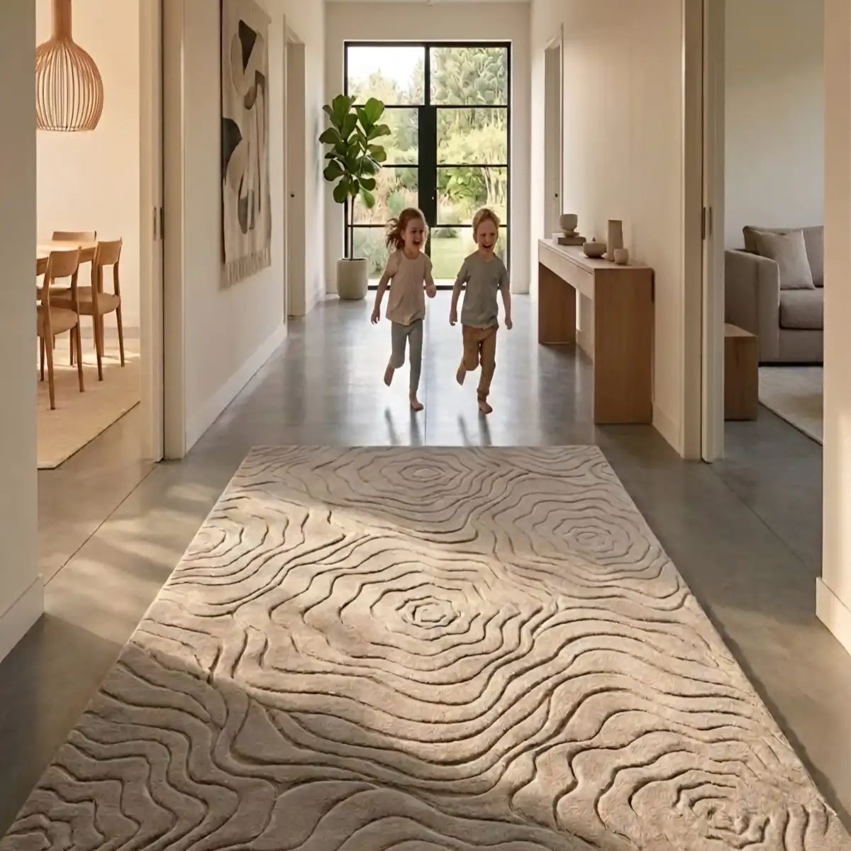 GENERICO - Alfombra Texturizada Diseño Contemporáneo 160x200