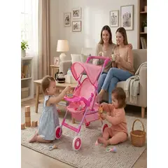 GENERICO - Coche de Juguete para Muñecas con Toldo Plegable Diseño Lineal