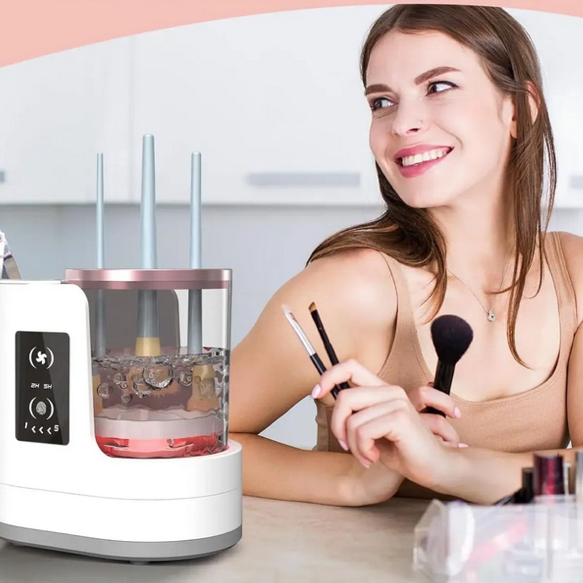 GENERICO - Máquina Limpiadora De Brochas De Maquillaje 3 En 1