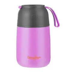 GENERICO - Termo De Comida Acero Inoxidable De 650ml + Cuchara color rosa