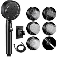 KUANGYE - Cabezal Ducha Telefono Negro Aumenta Presion Presurizado