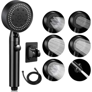 KUANGYE - Cabezal Ducha Telefono Negro Aumenta Presion Presurizado