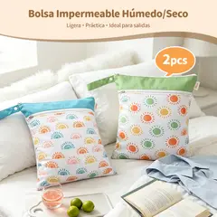 ZSPK - Bolsa Impermeable para Pañales Bebé 2pcs Bolsa Húmedo Seco