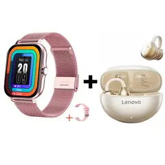LENOVO - Audifonos bluetooth Clip TA140 y Y13 Reloj inteligente