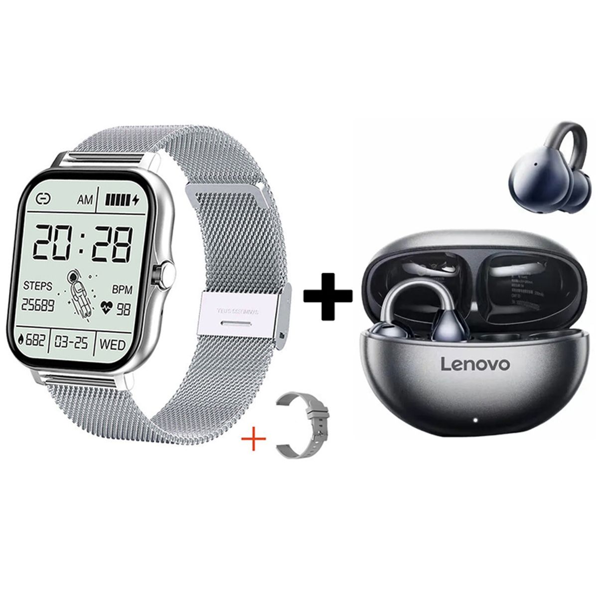 LENOVO - Audifonos bluetooth Lenovo Clip TA140 y Y13 Reloj inteligente