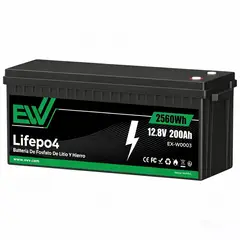 EWTTO - Bateria 12.8V-200Ah Lifepo4 Carga Solar Ciclo Profundo Bateria