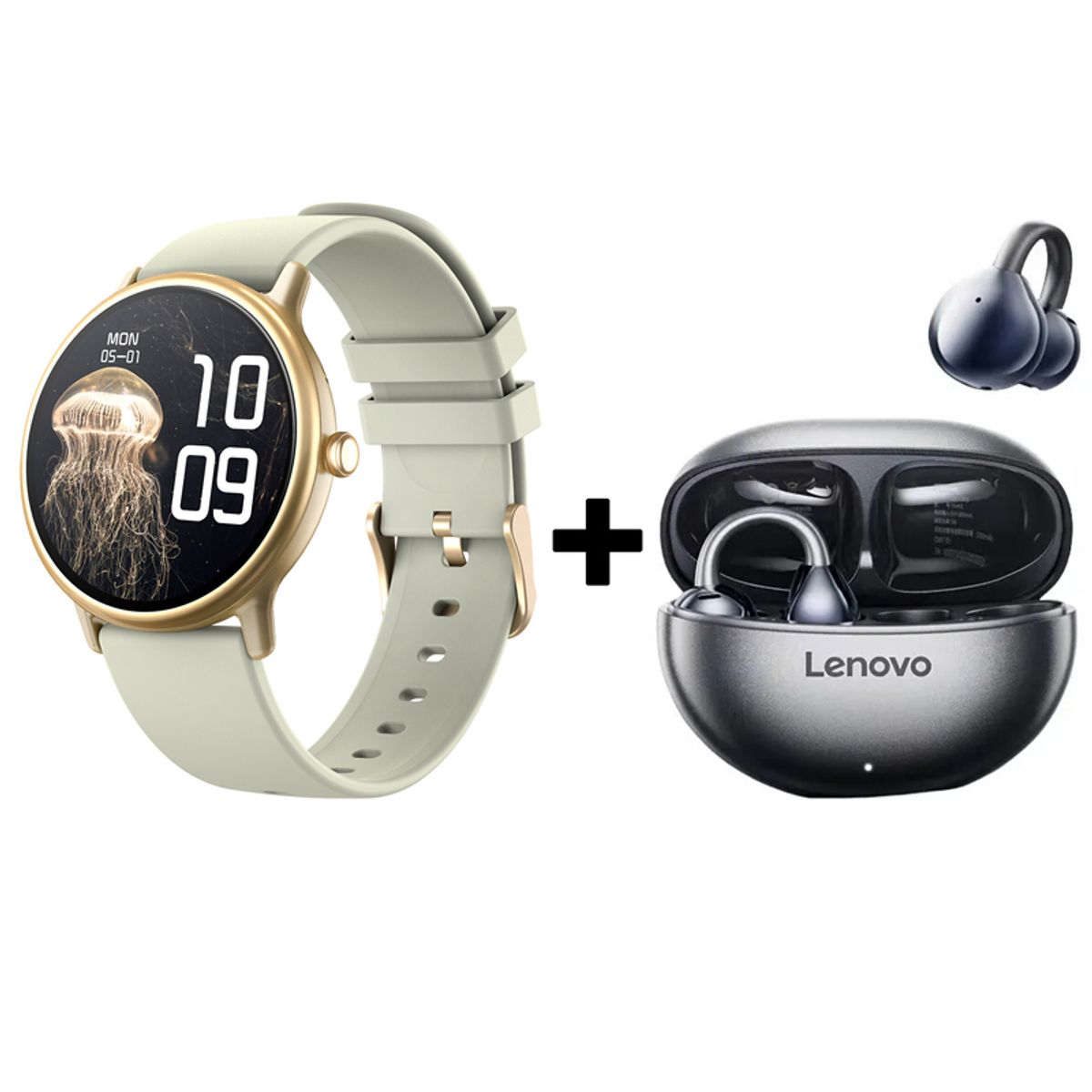 LENOVO - Audifonos bluetooth Lenovo Clip TA140 y Y86 Reloj inteligente