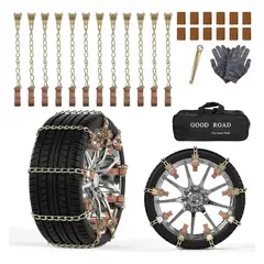 KUANGYE - Cadena Nieve Set 10u Auto Camioneta Ajustable Acero 165-275