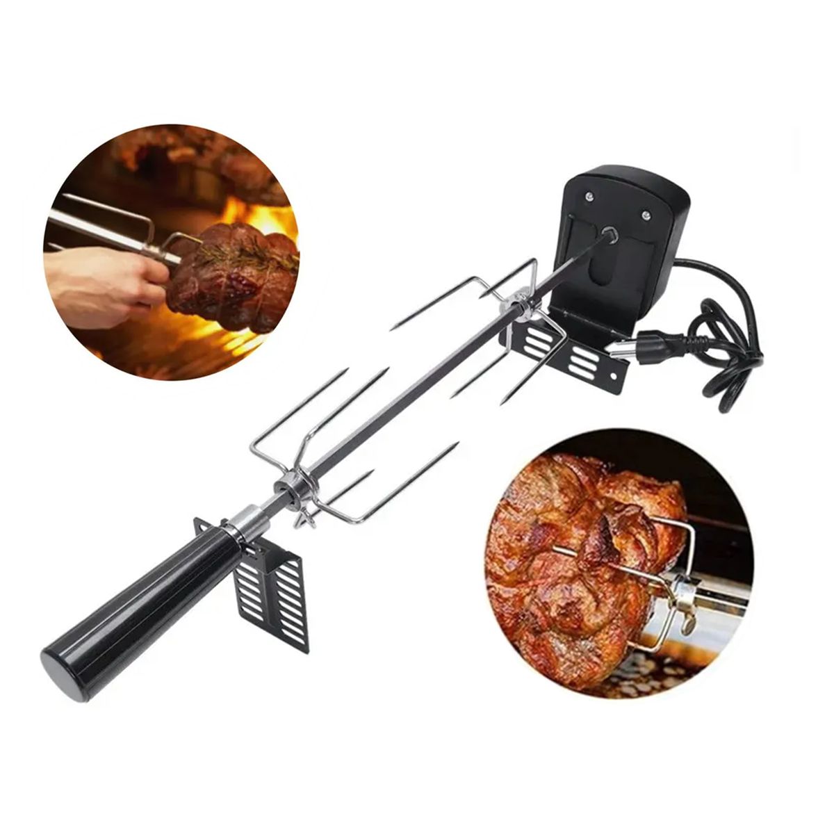 GENERICO - Set Motor Para Parrilla 15 Kg Espada + Tenedores Y Soportes