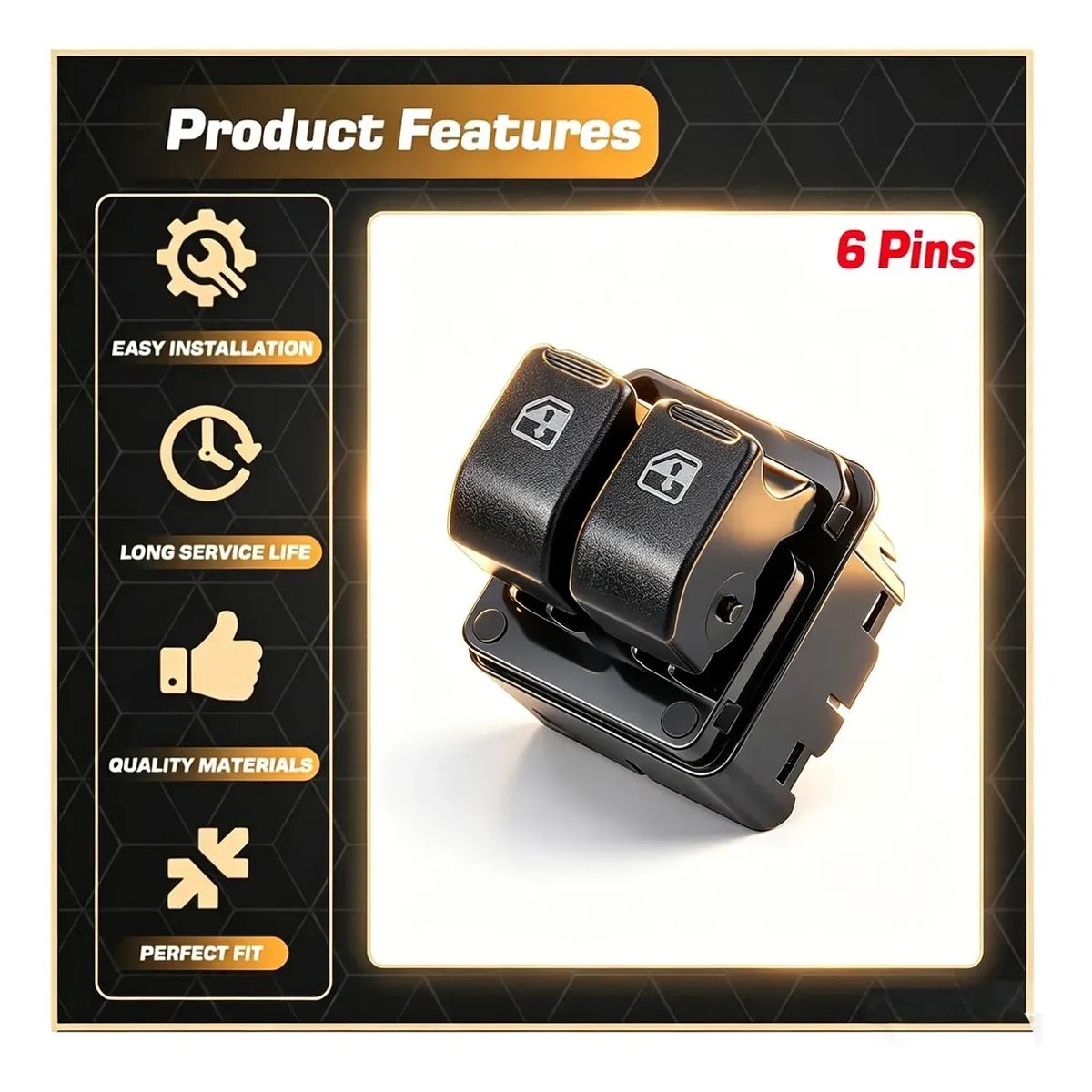 KUANGYE - Botonera Alzavidrio Para Chevrolet Aveo - Spark 2005 A 2009