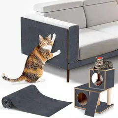 KUANGYE - Tapete Rascador para Gatos,40×200cm DIY Alfombrilla Autoadhesiva Recortable,Protector para Muebles