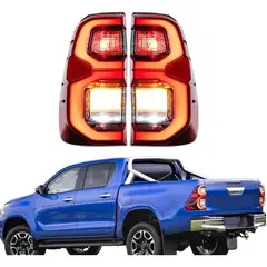 KUANGYE - Par De Focos Farol Traseros Para Toyota Hilux 2022-2023 Led