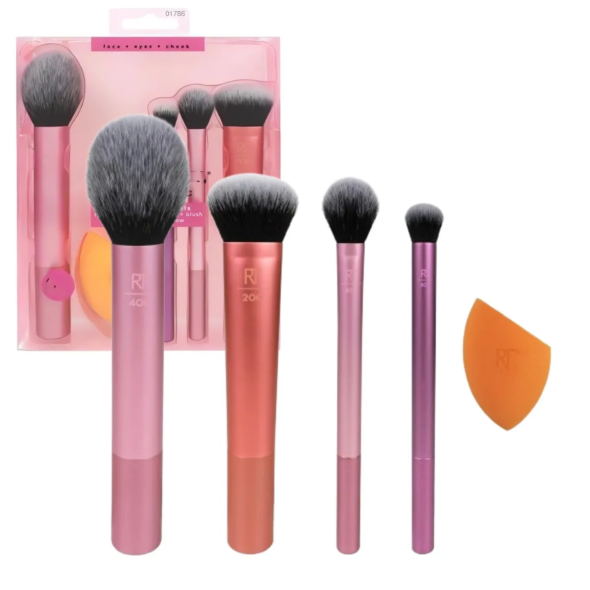 KUANGYE - Juego de Brochas para Maquillar Ojos,Mejillas y Rostro,5 piezas,Set De Brochas Everyday Essentials