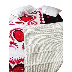 GENERICO - Cubrecama Quilt Achiporrado 2 Plazas Negro Blanco