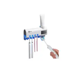 GENERICO - Porta Cepillos Dispensador De Pasta Antibacterial Recargable - Blanco