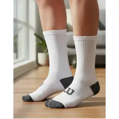 WILSON - Calcetines 5 Pack Hombre Largos Reforzados Blanco