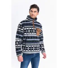 LIKE SHOP - Polerón Canguro Hombre Forro Piel Diseño Nórdico Bolsillo 7563
