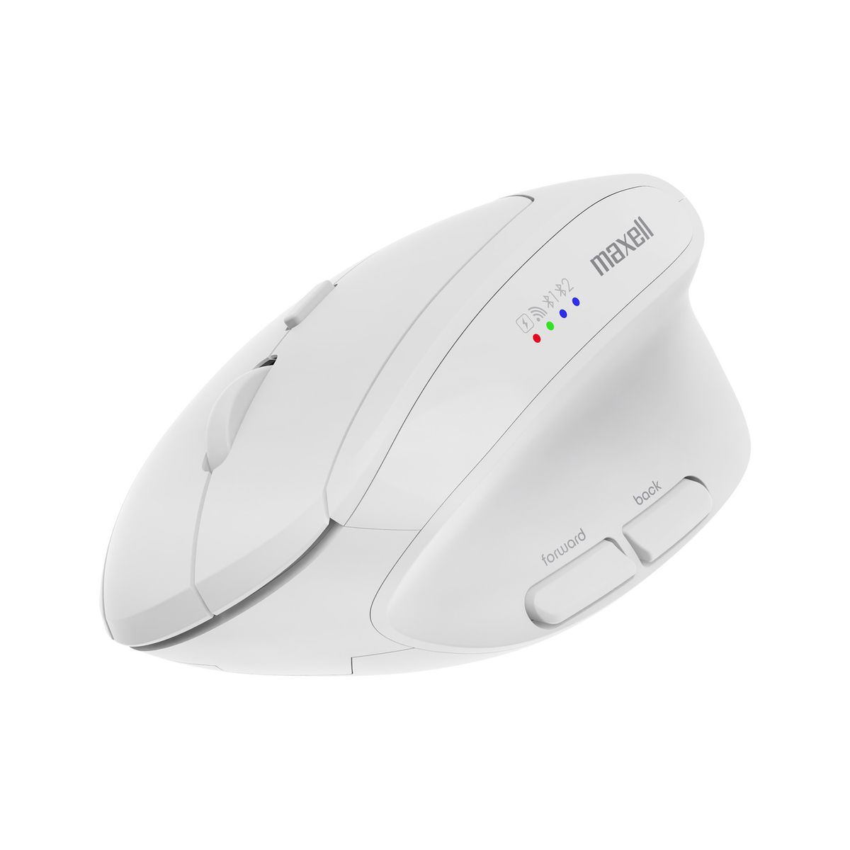 MAXELL - Mouse Vertical Bluetooth Ergonómico Maxell 2400 DPI Inalámbrico Blanco