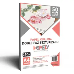 HOMELY - Papel Opalina Texturizada A4 230 Gramos 50 Hojas