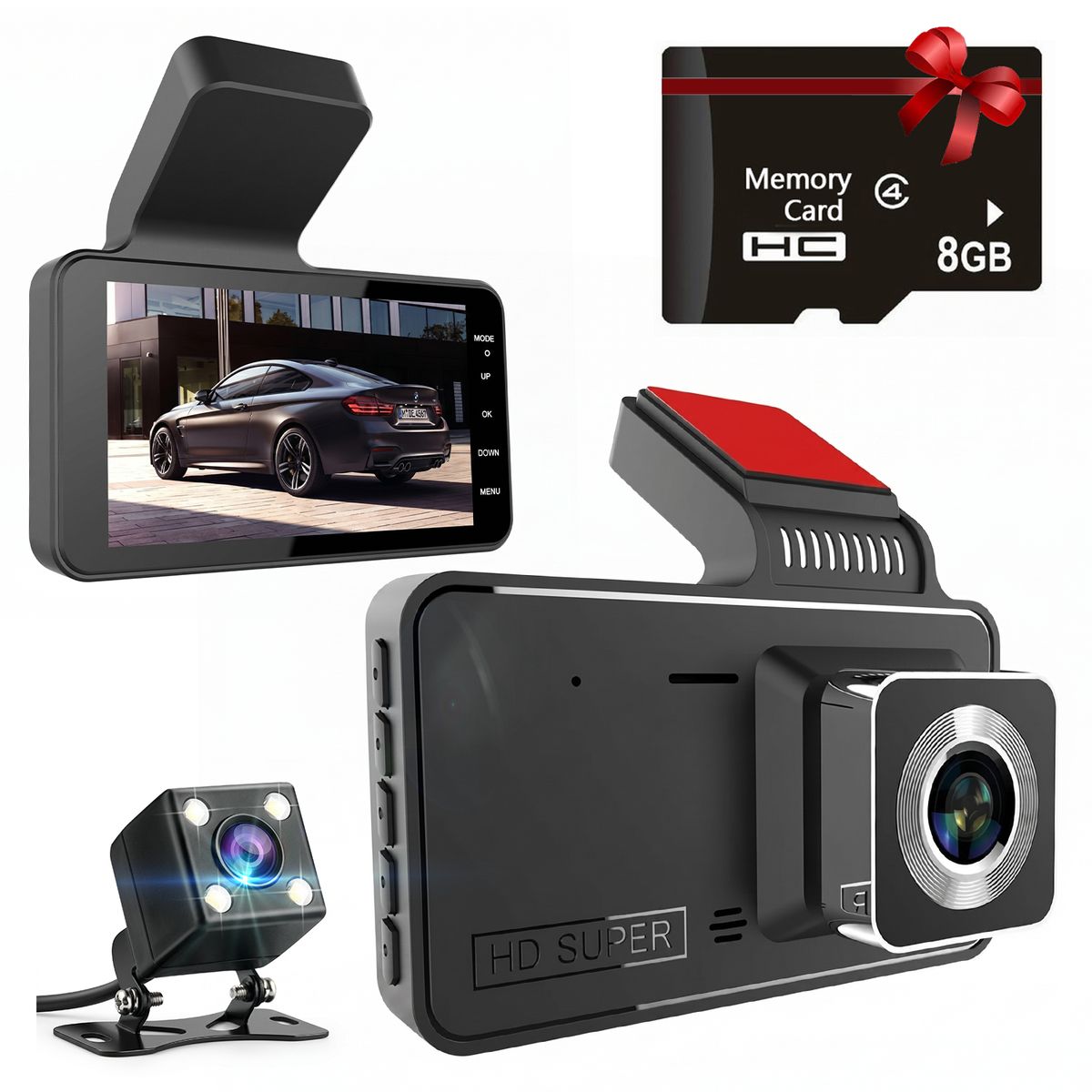 Cámara Auto Dual Lens Dvr Full Hd 1080p Dash Cam Doble Lente, marca OKAERI - Foto Principal