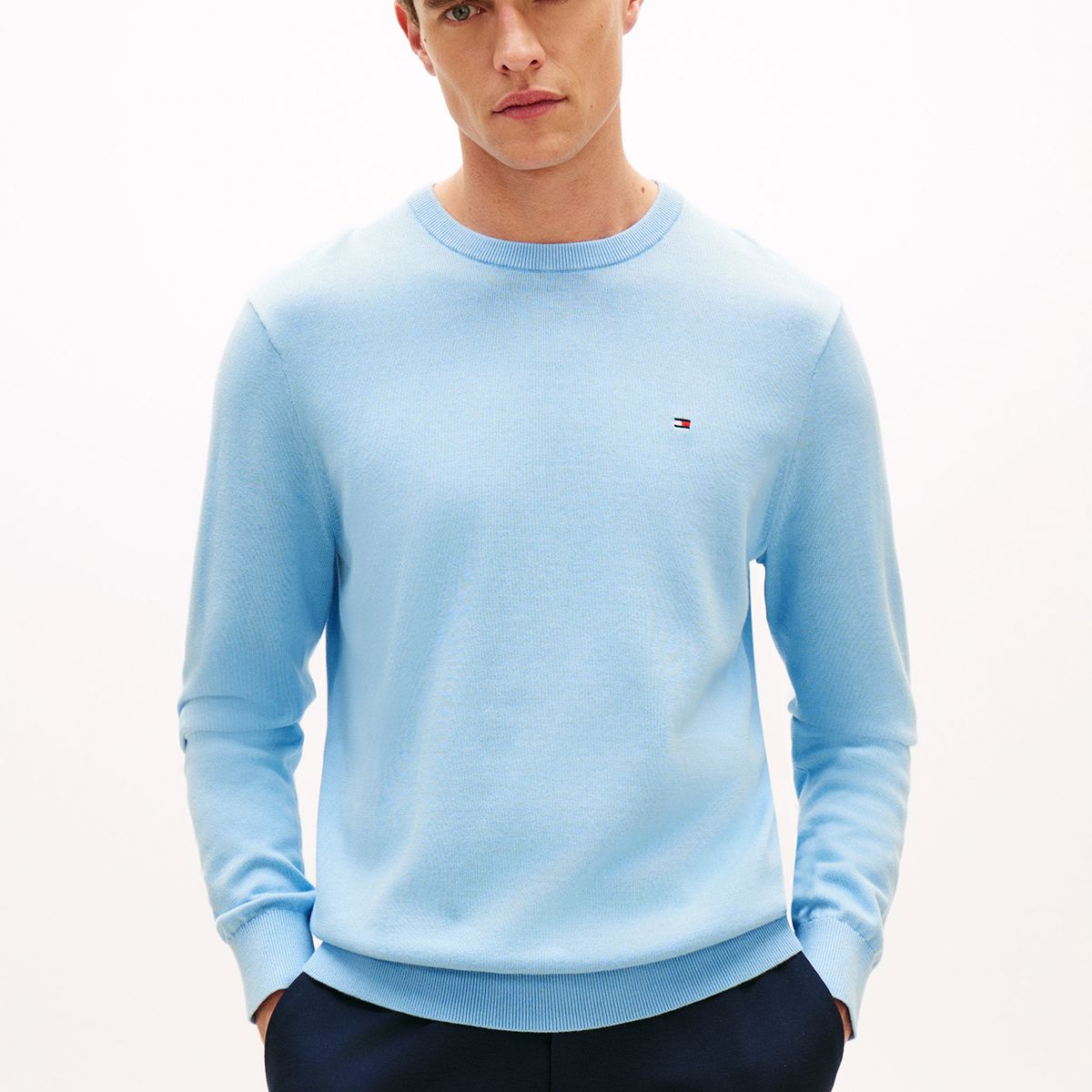 TOMMY HILFIGER - Sweater Essential C-Neck Celeste Tommy Hilfiger