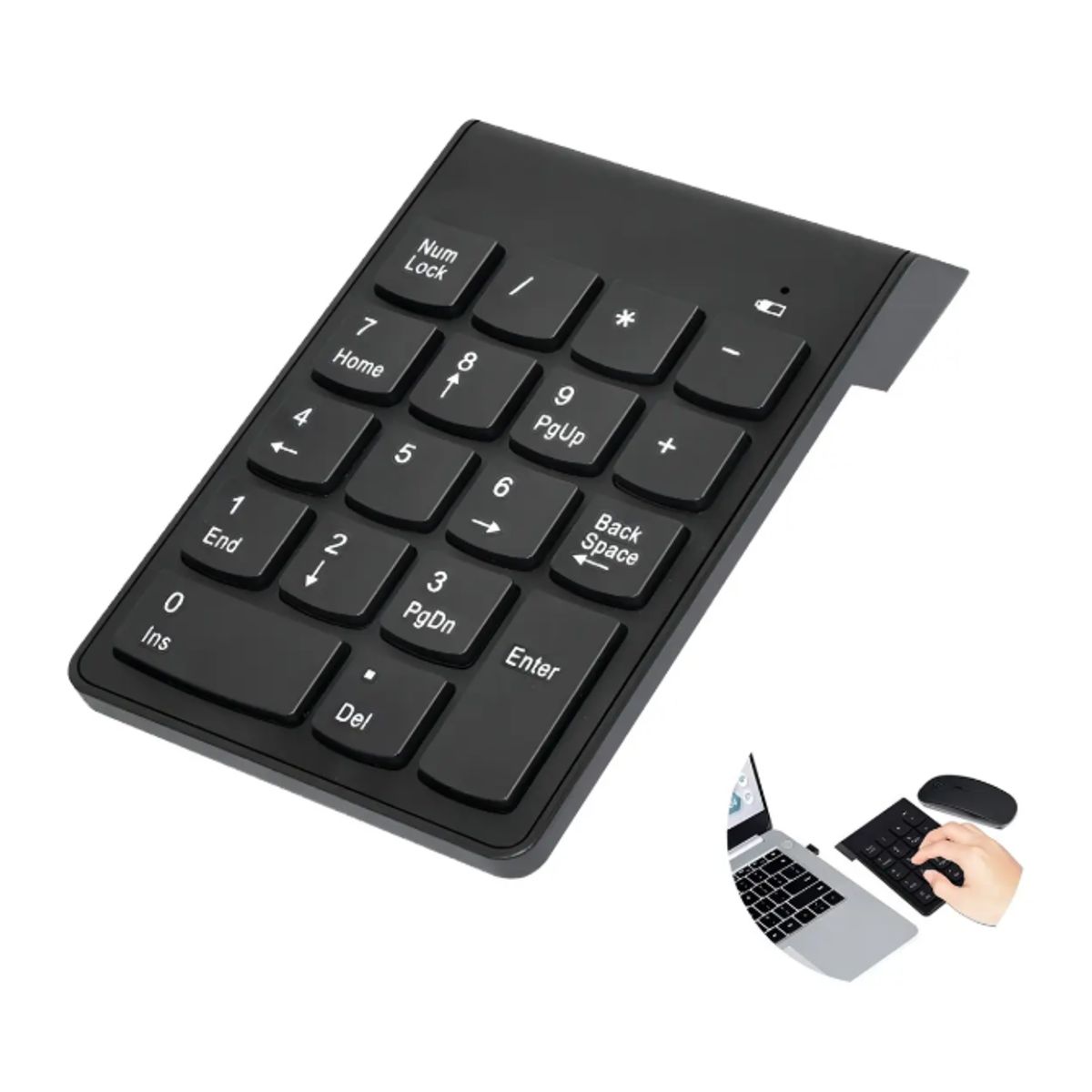 GENERICO - Teclado Numerico Inalambrico 2.4 Ghz Con Retroceso Aaa Color Del Teclado Negro